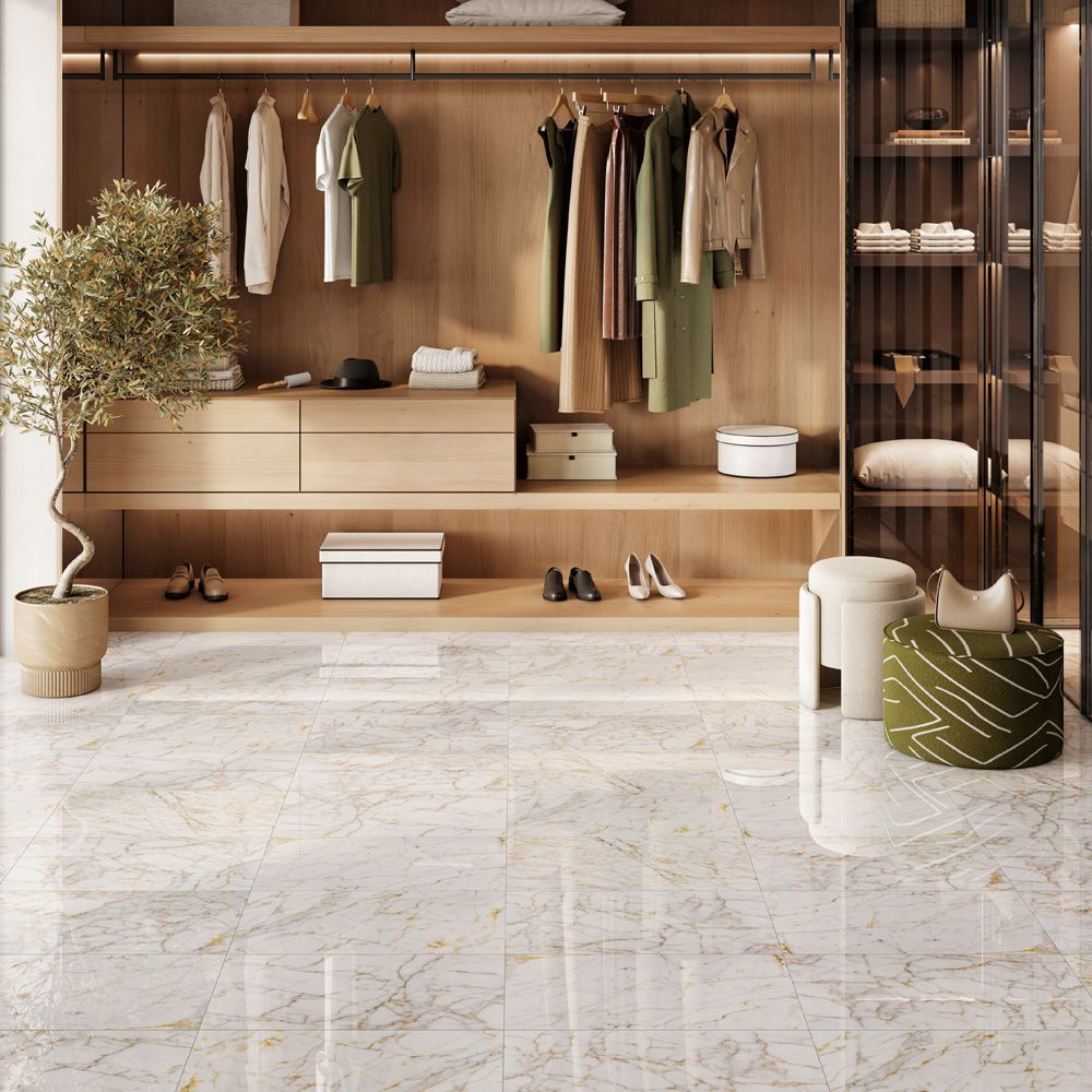 Field Tile 12" x 24" 12" x 24" Polished Afyon Gold Straight Shot