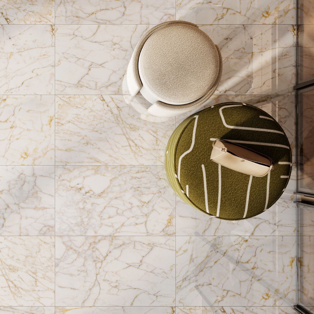 Field Tile 12" x 24" 12" x 24" Polished Afyon Gold Straight Shot