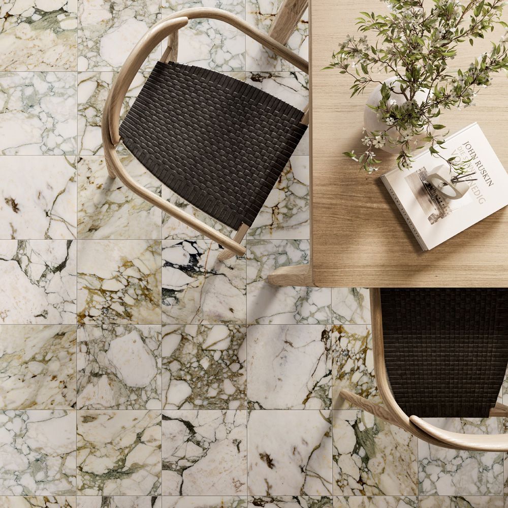 Field Tile 12" x 12" 12" x 12" Honed Calacatta Verde Straight Shot