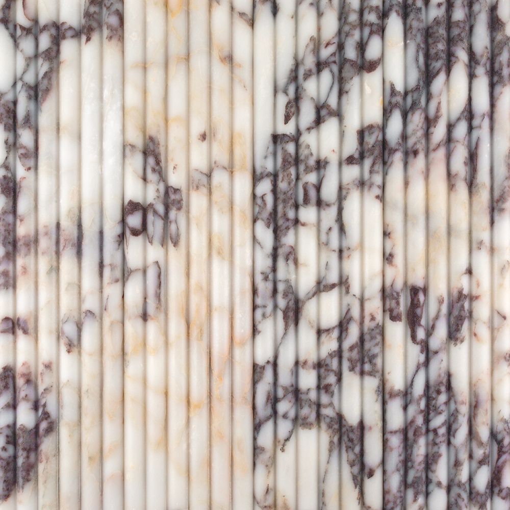 Fluted Field Tile 6" x 24" 6" x 24" Afyon Violet Straight Shot