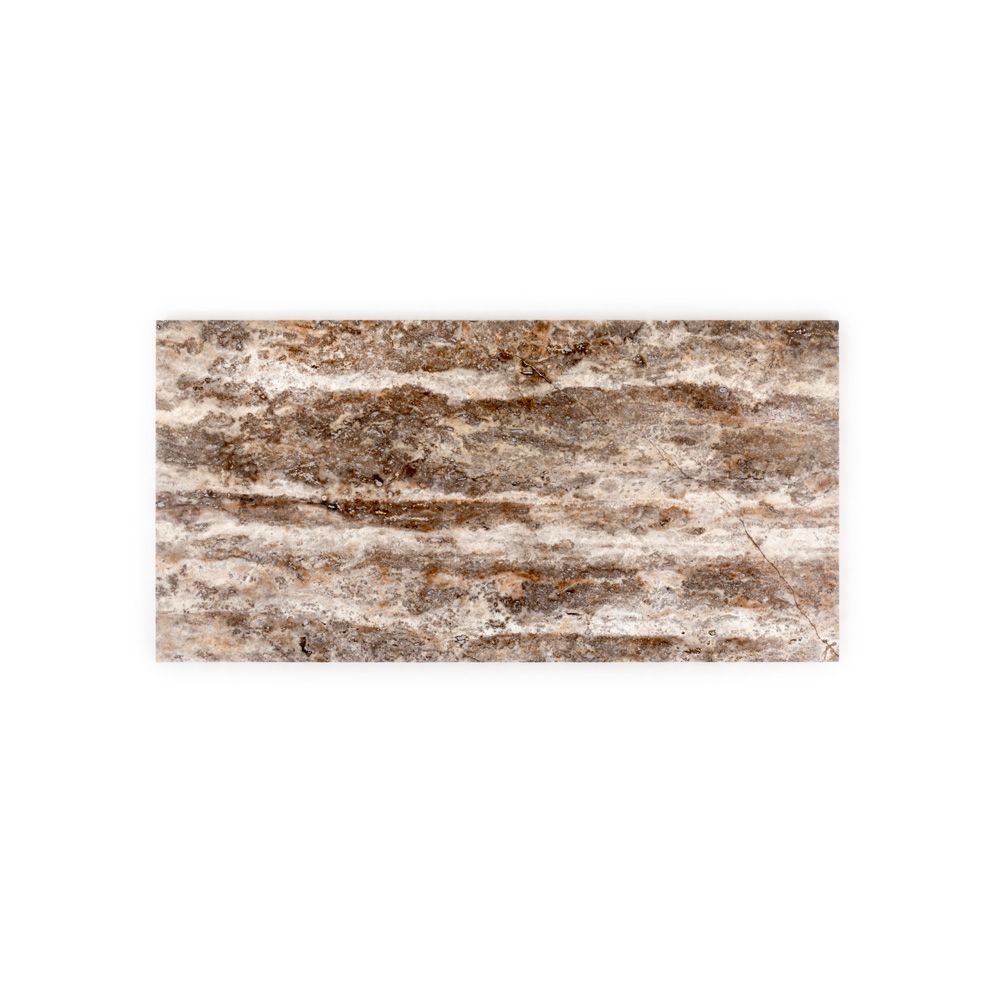 Field Tile 12" x 24" 12" x 24" Polished Silver Travertine Straight Shot