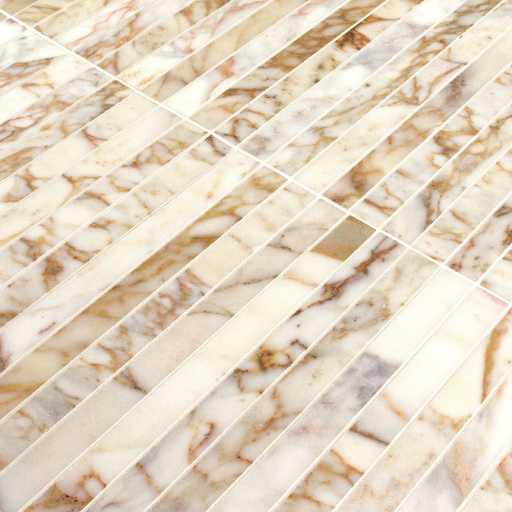 Proper Pillar Mosaic 11.75" x 11.75" Afyon Gold Straight Shot