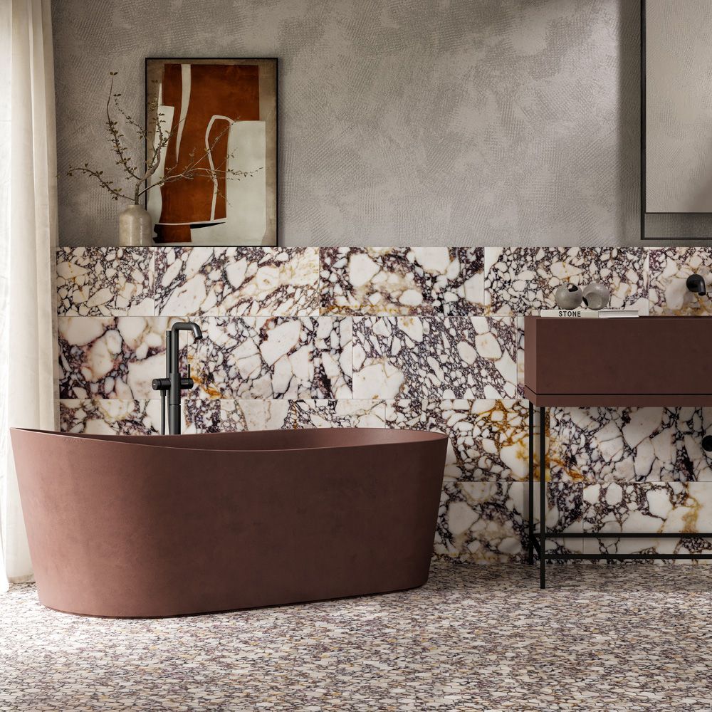 2" Hexagon Mosaic 10.25" x 11.625" Afyon Violet Straight Shot