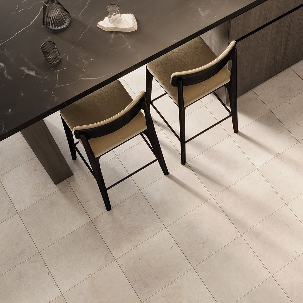 Field Tile 12" x 12" 12" x 12" Honed Vanilla Straight Shot