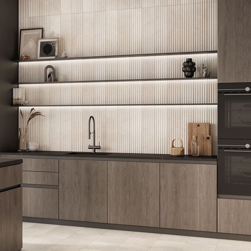 Field Tile 12" x 12" 12" x 12" Honed Vanilla Straight Shot