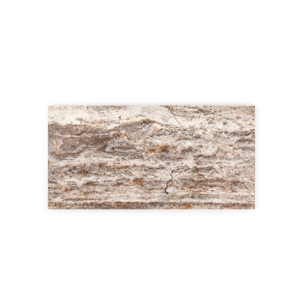 Field Tile 12" x 24" 12" x 24" Honed Silver Travertine Straight Shot