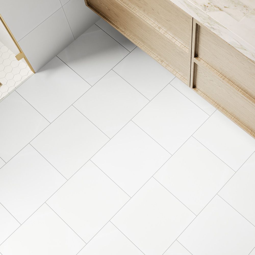 Field Tile 12" x 12" 12" x 12" Honed Thassos Straight Shot