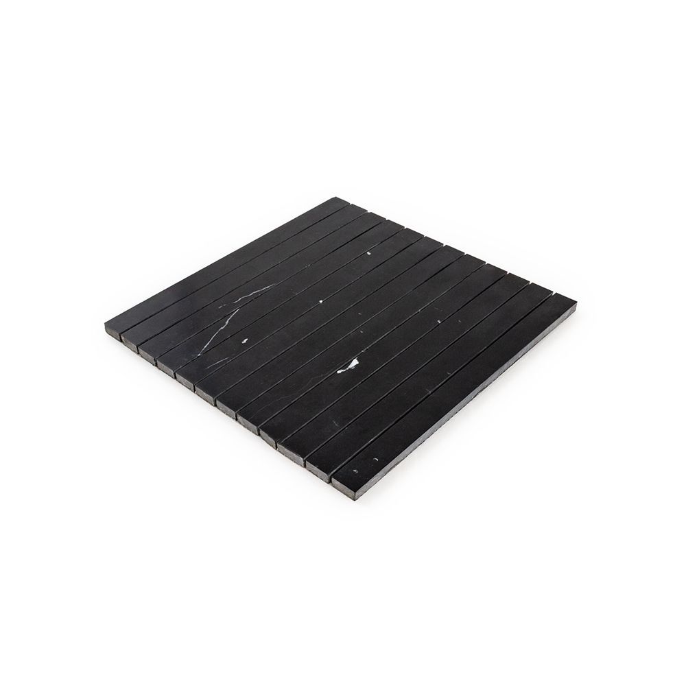 Proper Pillar Mosaic 11.375" x 11.75" Nero Marquina Straight Shot