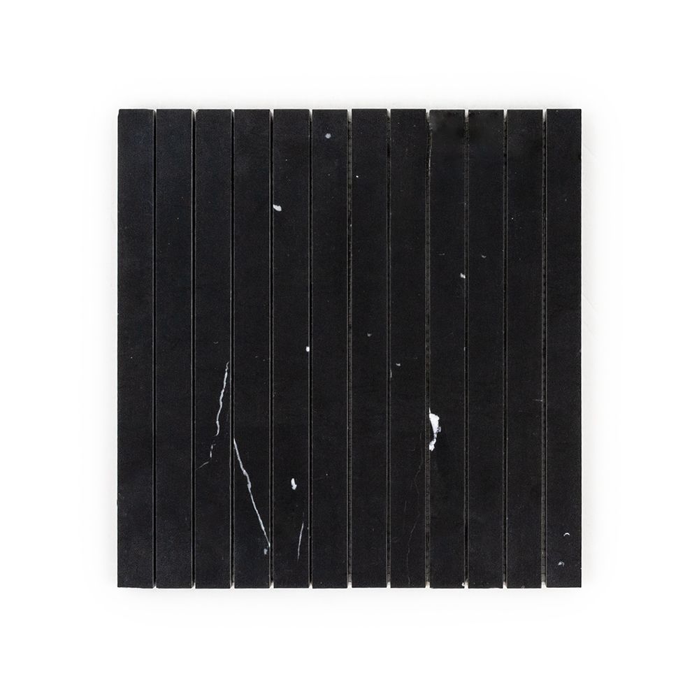 Proper Pillar Mosaic 11.375" x 11.75" Nero Marquina Straight Shot
