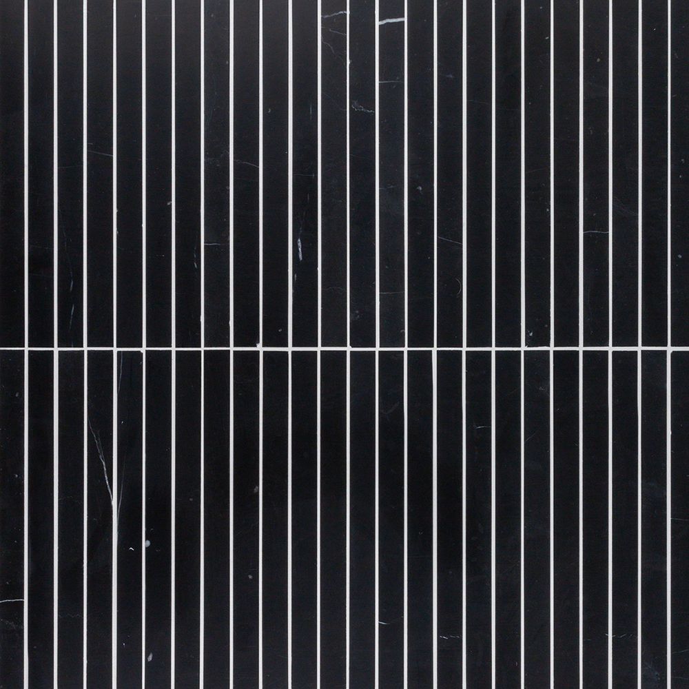 Proper Pillar Mosaic 11.375" x 11.75" Nero Marquina Straight Shot