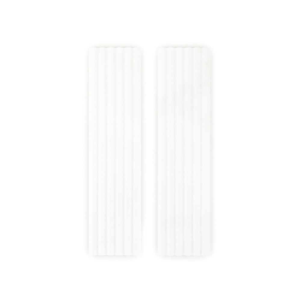 Fluted Field Tile 6" x 24" 6" x 24" Thassos Straight Shot