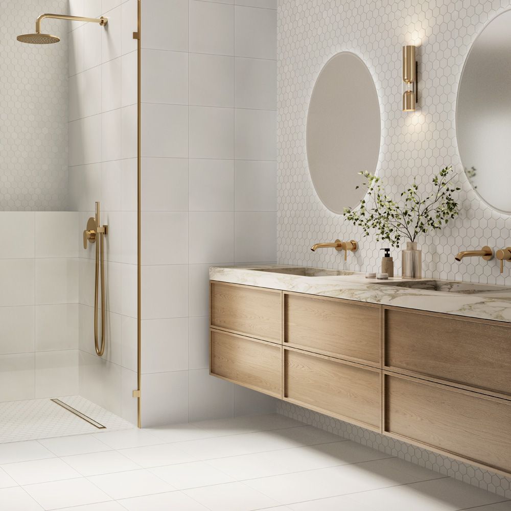 Field Tile 12" x 12" 12" x 12" Honed Thassos Straight Shot