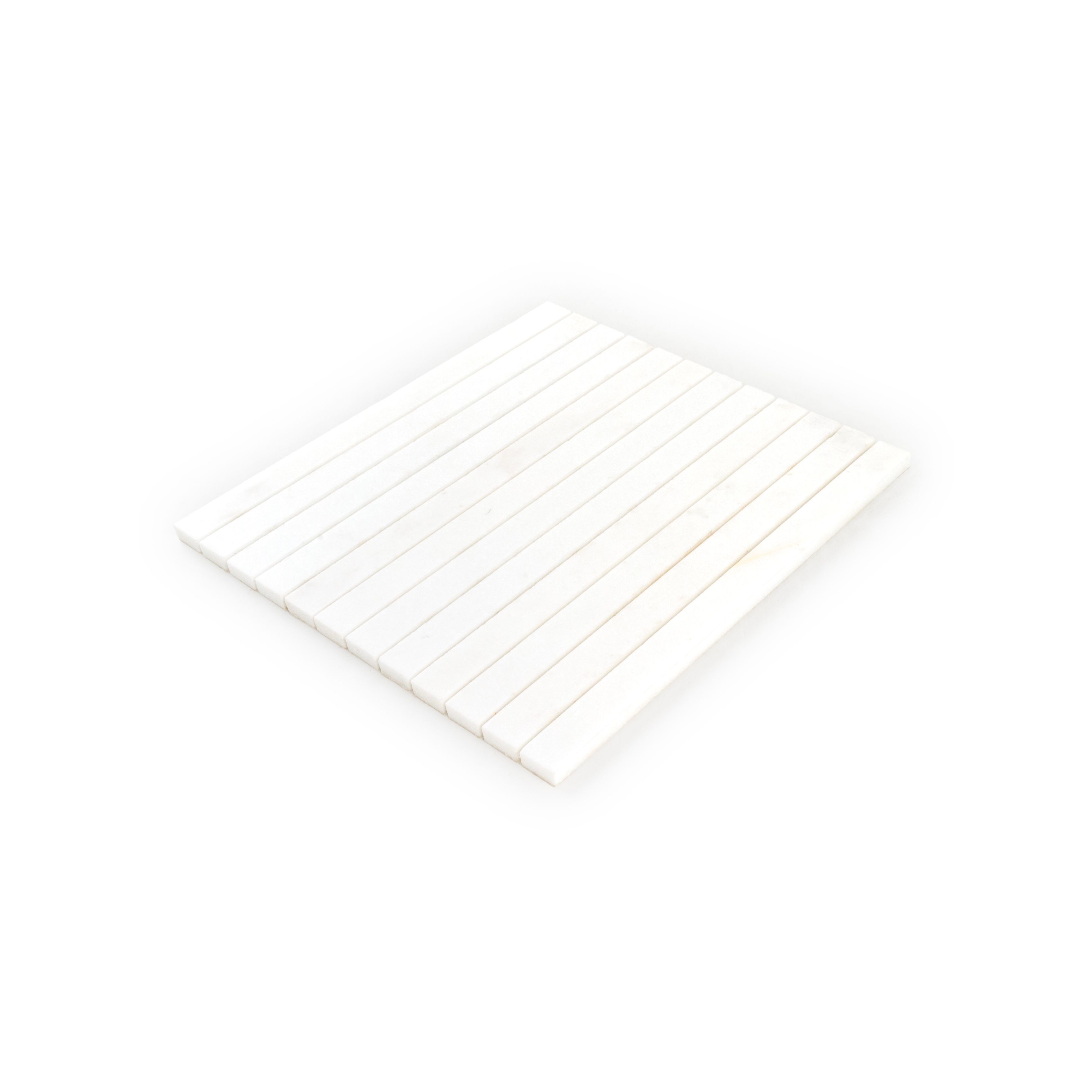 Proper Pillar Mosaic 11.375" x 11.75" Thassos Straight Shot