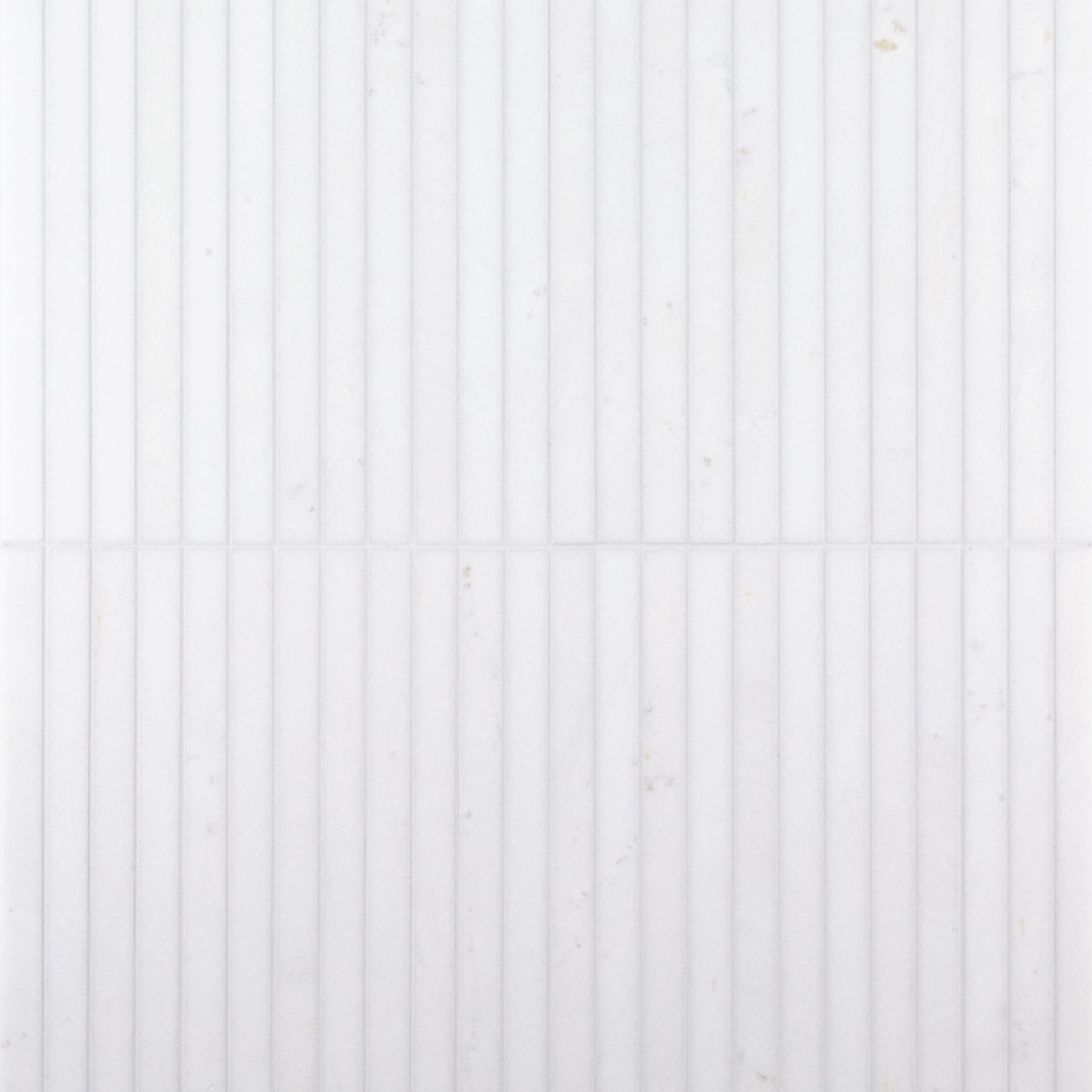 Proper Pillar Mosaic 11.375" x 11.75" Thassos Straight Shot