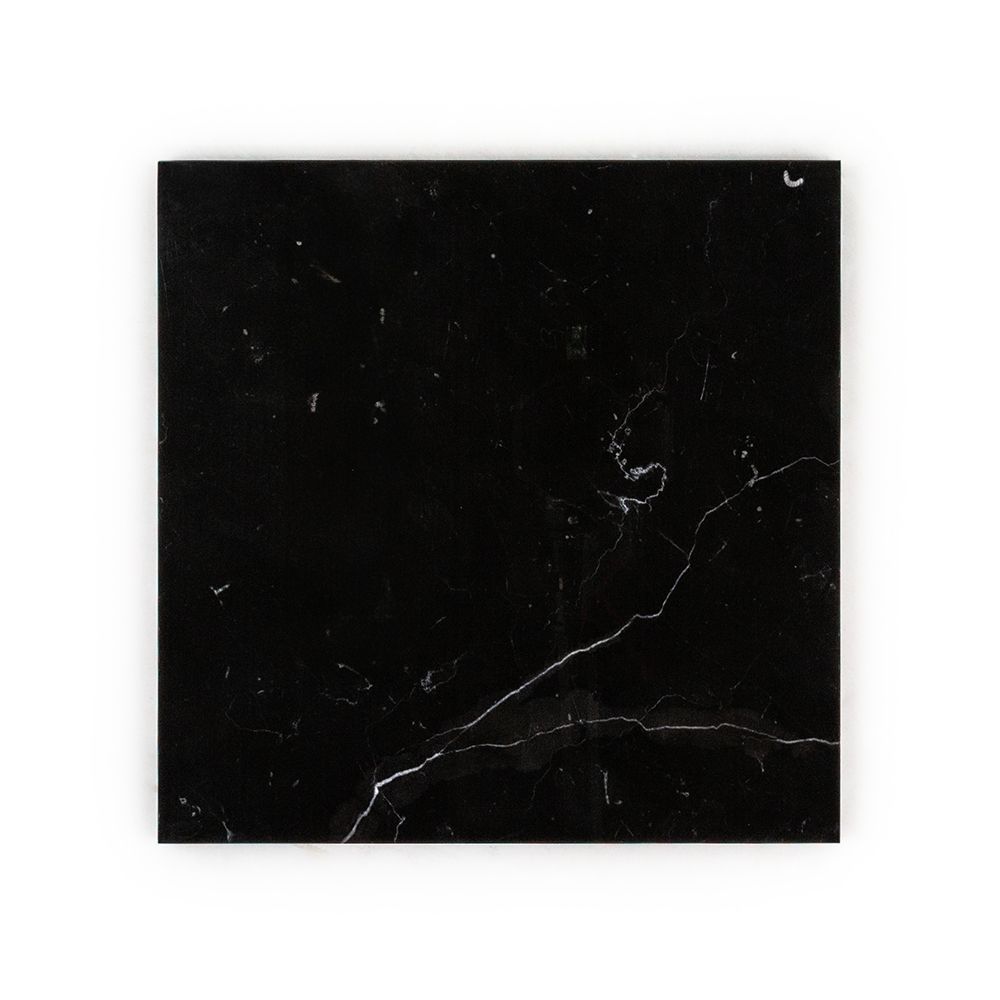 Field Tile 12" x 12" 12" x 12" Polished Nero Marquina Straight Shot
