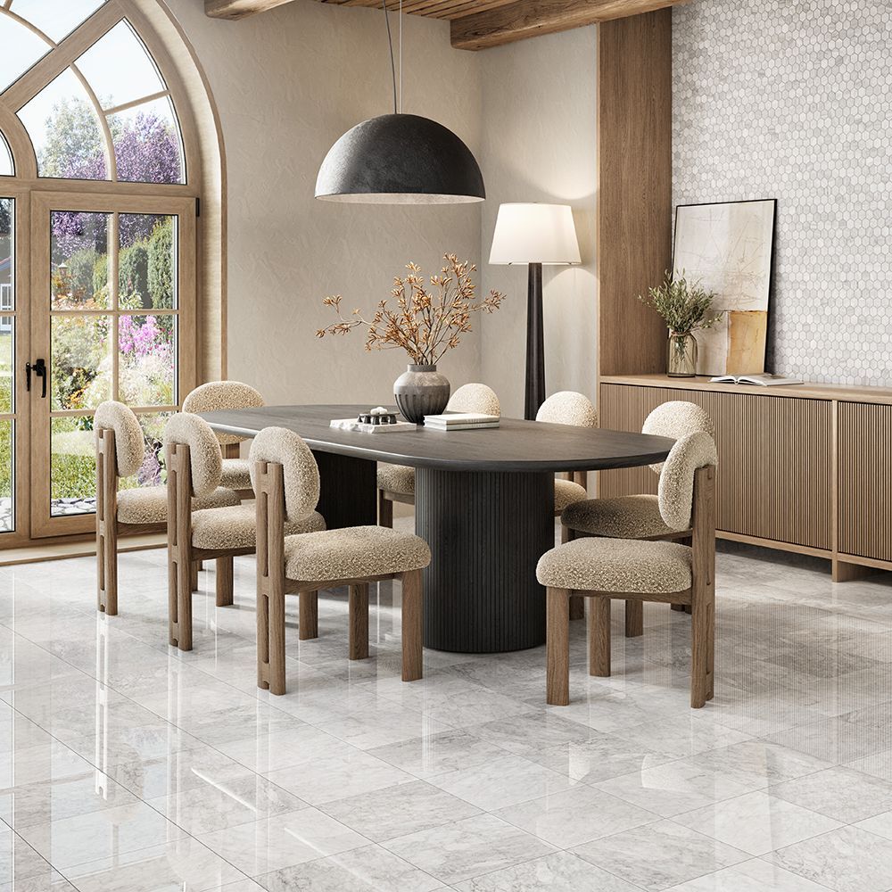 2" Hexagon Mosaic 9.375" x 10.75" Venato Straight Shot