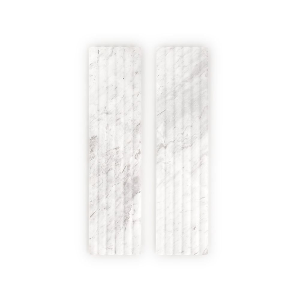 Fluted Field Tile 6" x 24" 6" x 24" Volakas Straight Shot