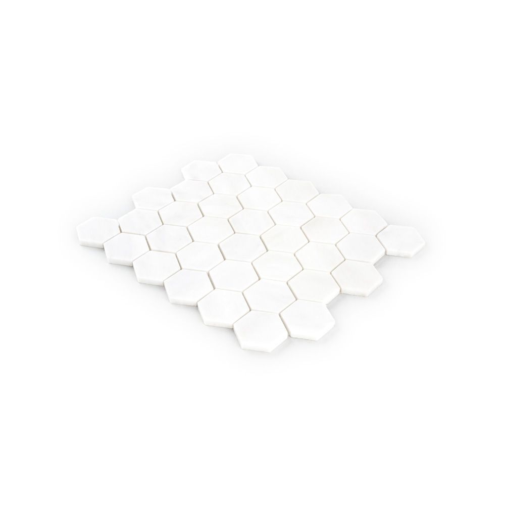 2" Hexagon Mosaic 9.375" x 10.75" Dolomite Straight Shot