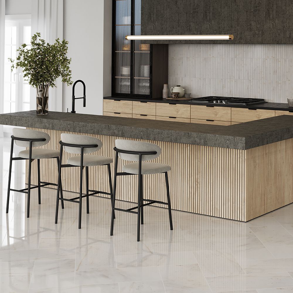 Proper Pillar Mosaic 11.375" x 11.75" Crystal White Straight Shot