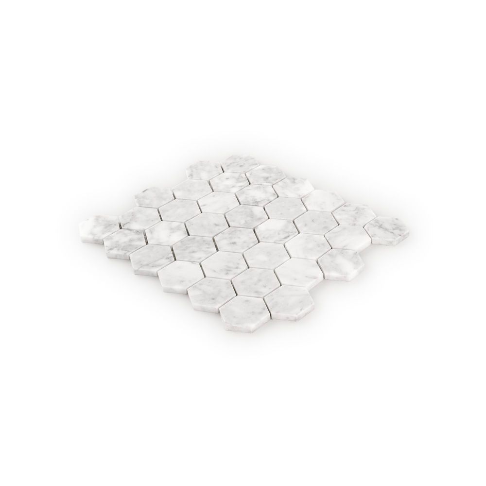 2" Hexagon Mosaic 9.375" x 10.75" Venato Straight Shot
