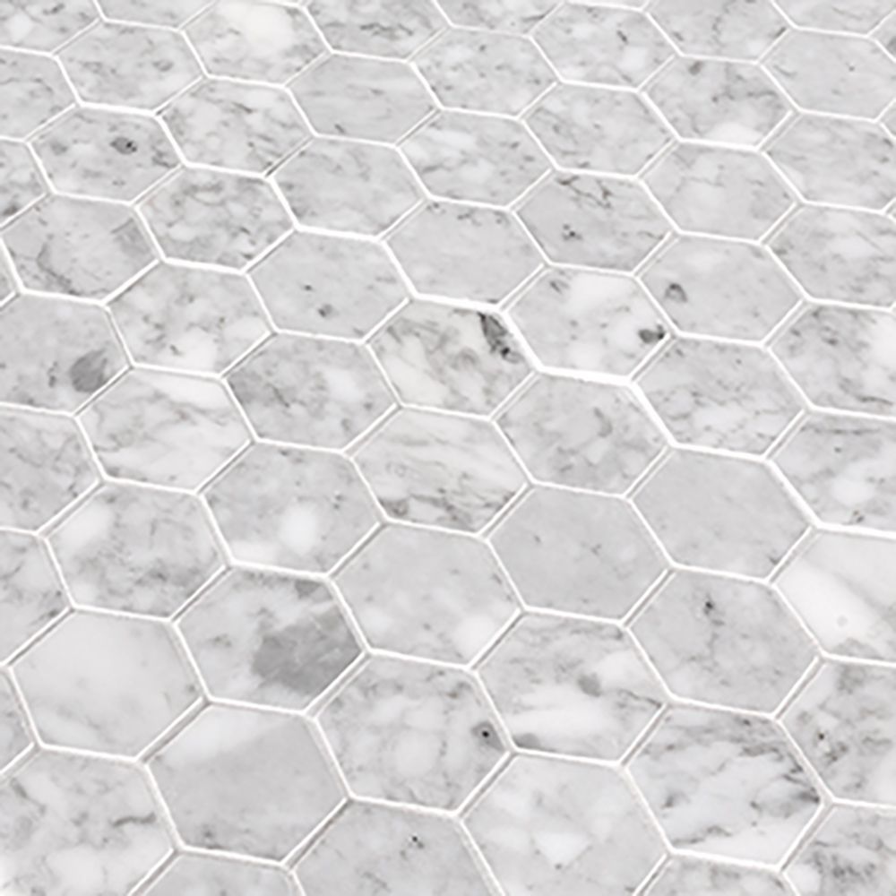 2" Hexagon Mosaic 9.375" x 10.75" Venato Straight Shot
