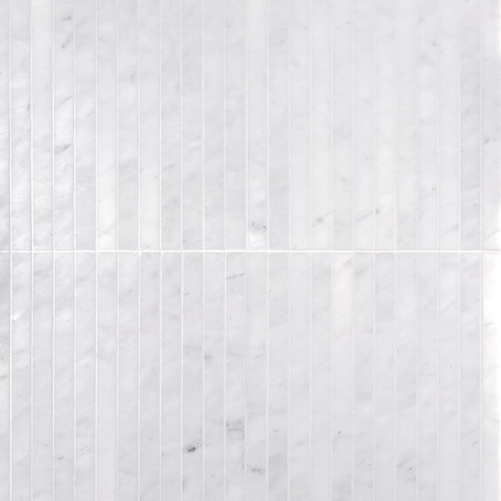 Proper Pillar Mosaic 11.375" x 11.75" Crystal White Straight Shot