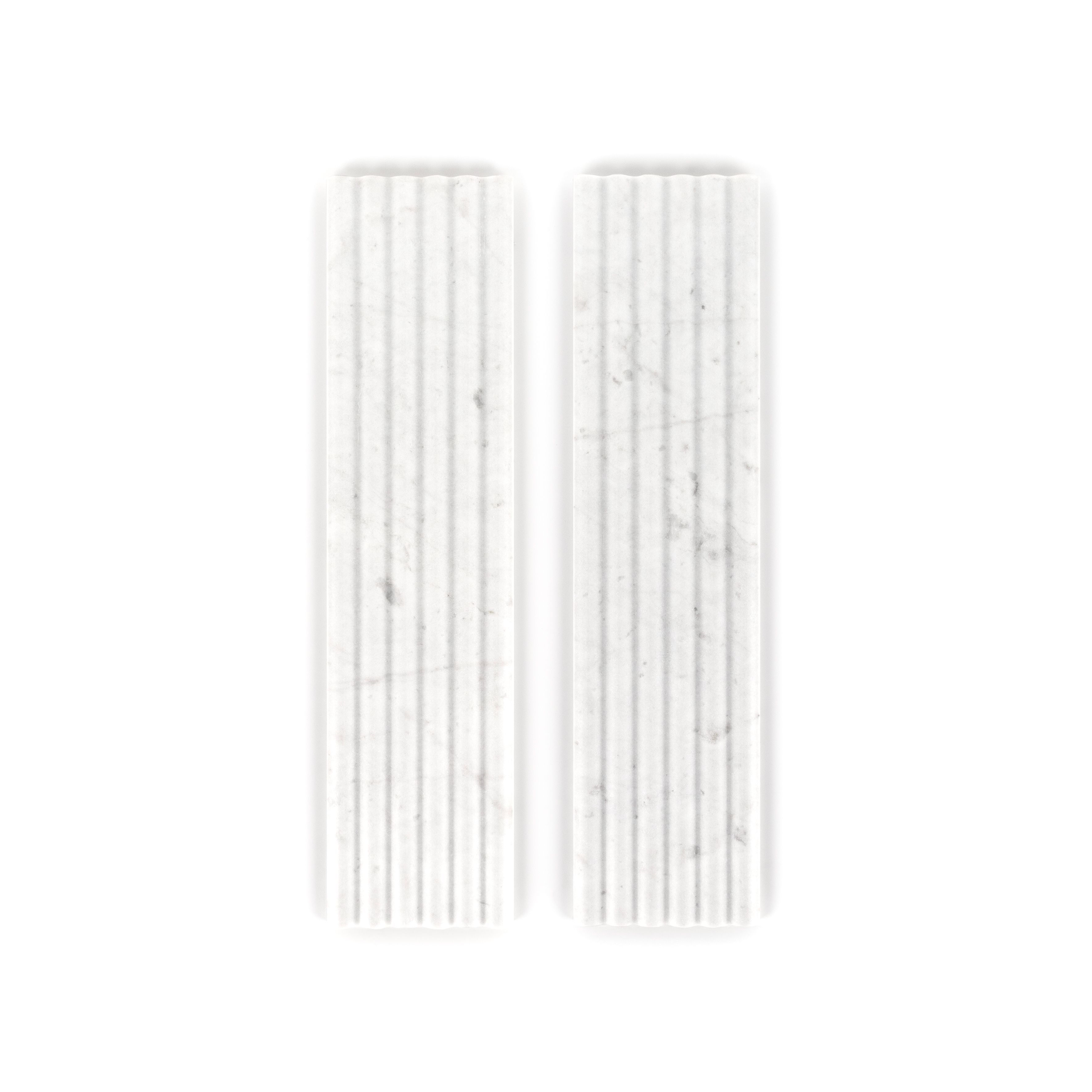 Field Tile 12" x 12" 6" x 24" Crystal White Straight Shot