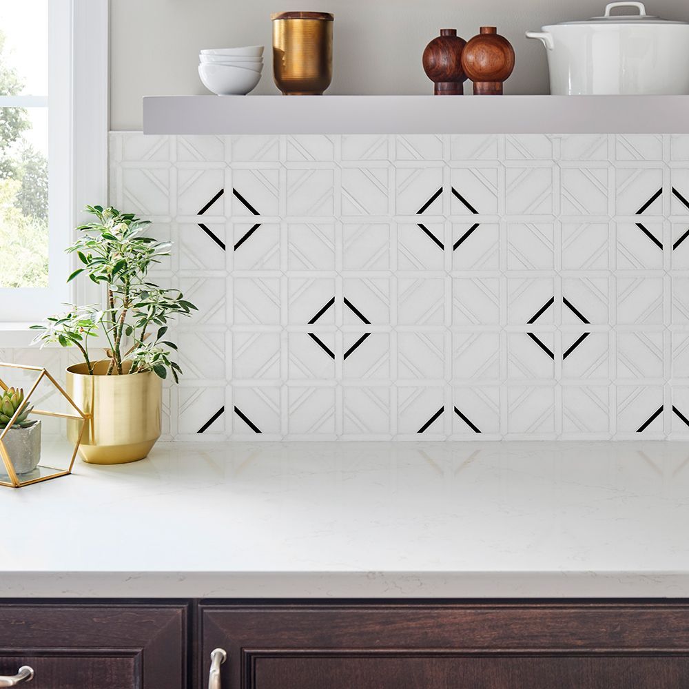 Avant Mosaic 12.875" x 12.875" Nero Marquina Straight Shot