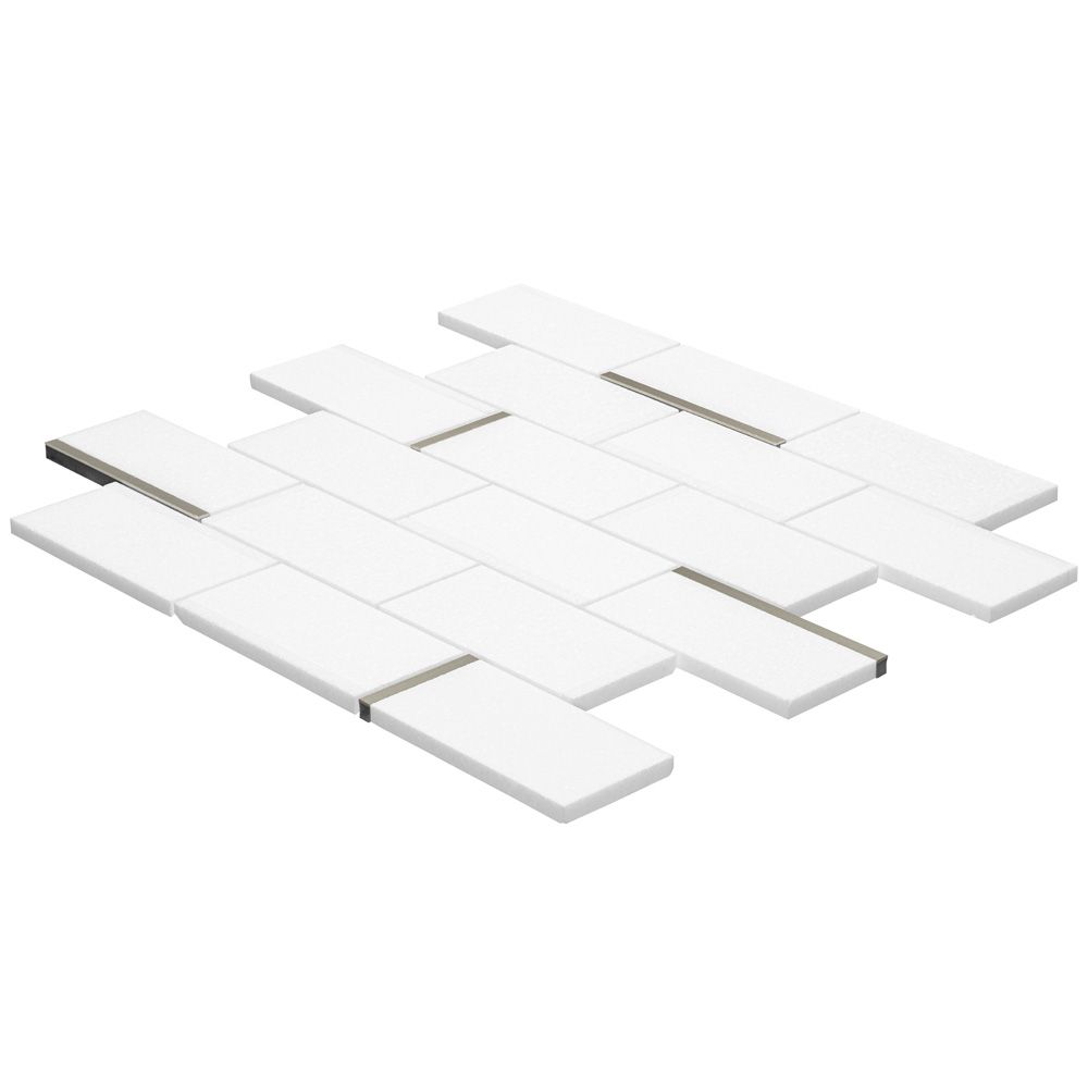 Jeffrey Court Abstract Mosaic 12" x 12.125" Silver