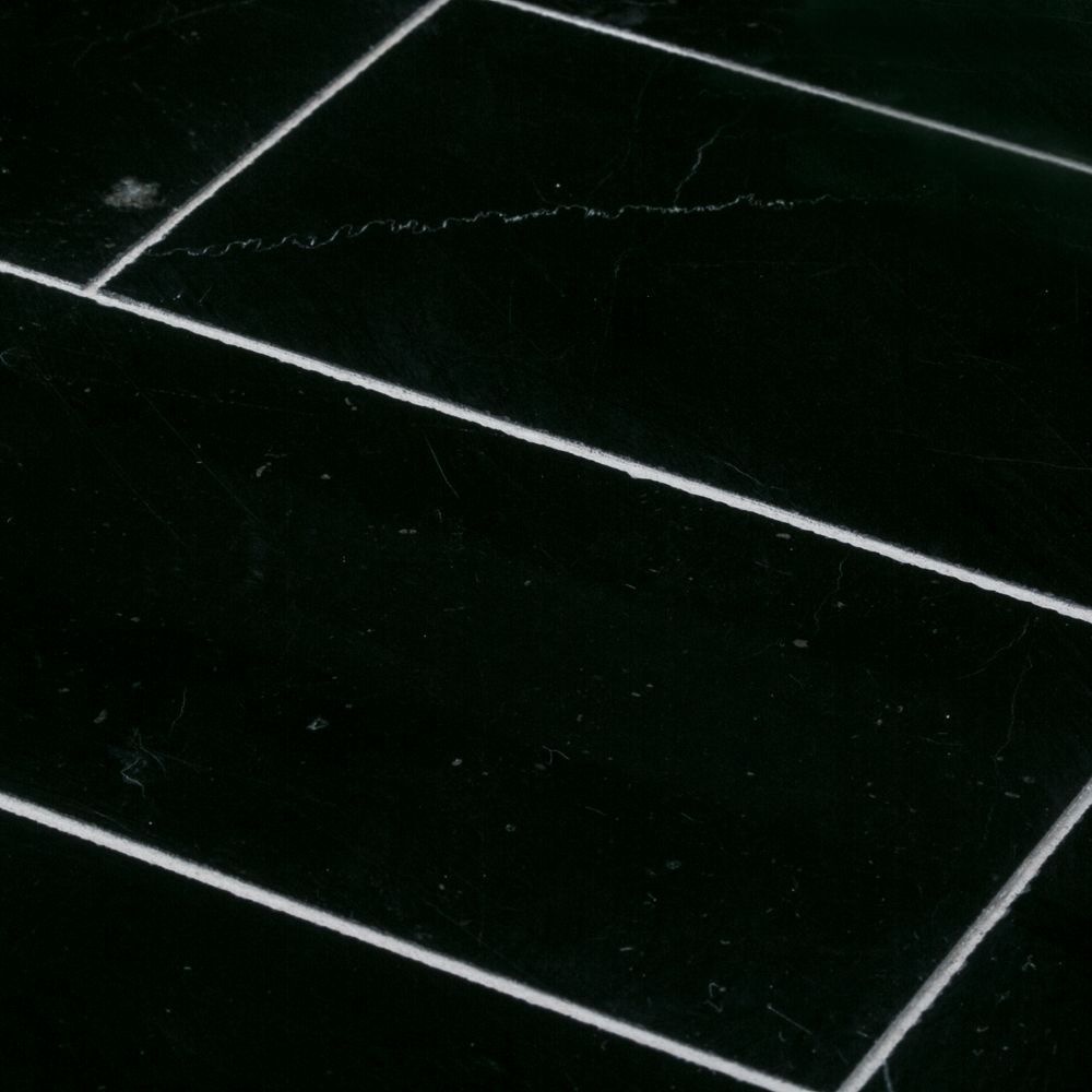 Field Tile 4" x 12" 4" x 12" Nero Marquina Straight Shot