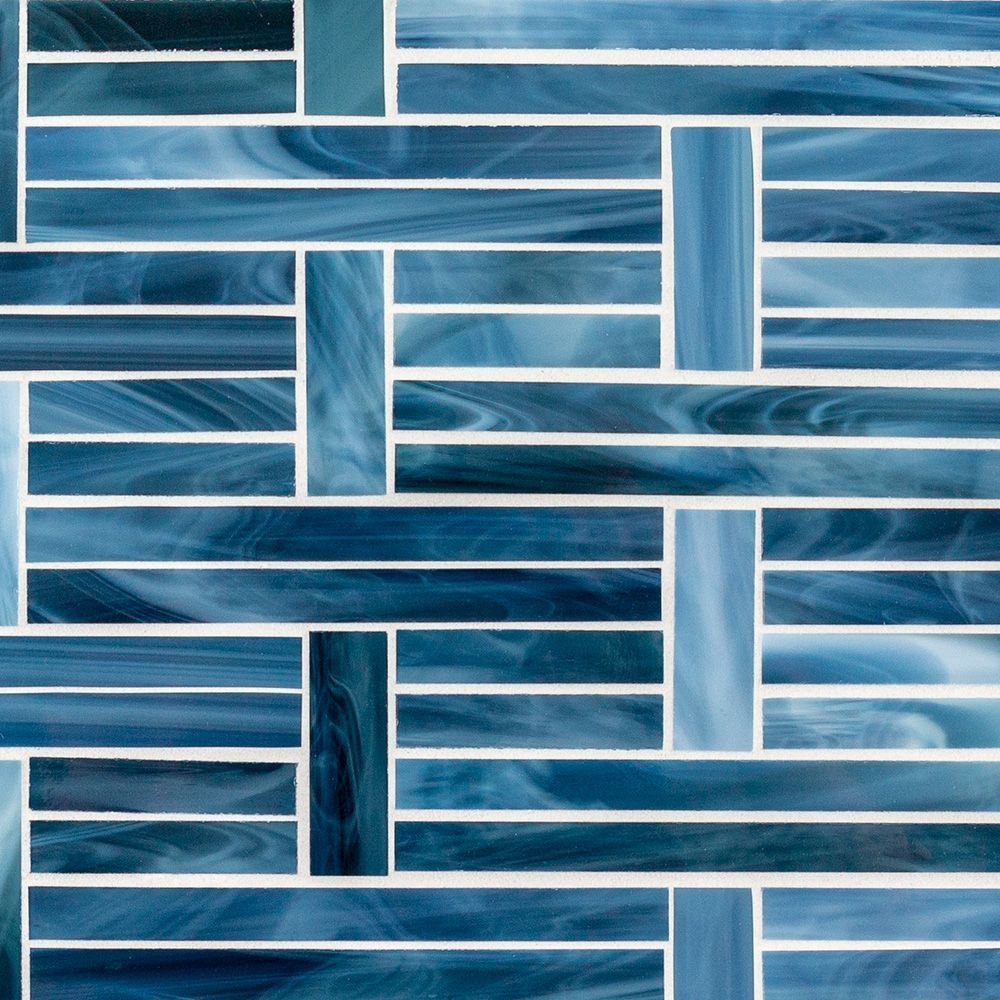 Perpendicular Mosaic 9.375" x 11.125" Cobalt Straight Shot