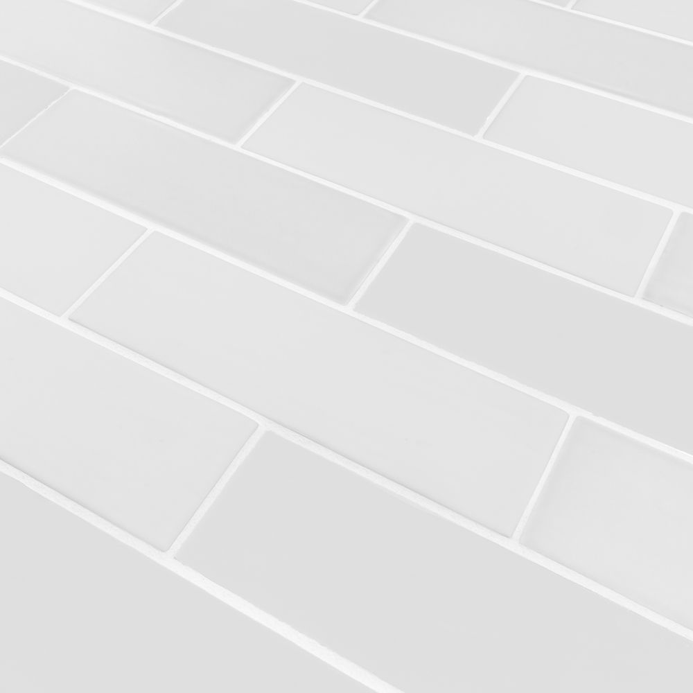 2.5" x 8" Brick Offset Mosaic 10.625" x 15.875" Matte/Gloss White Straight Shot