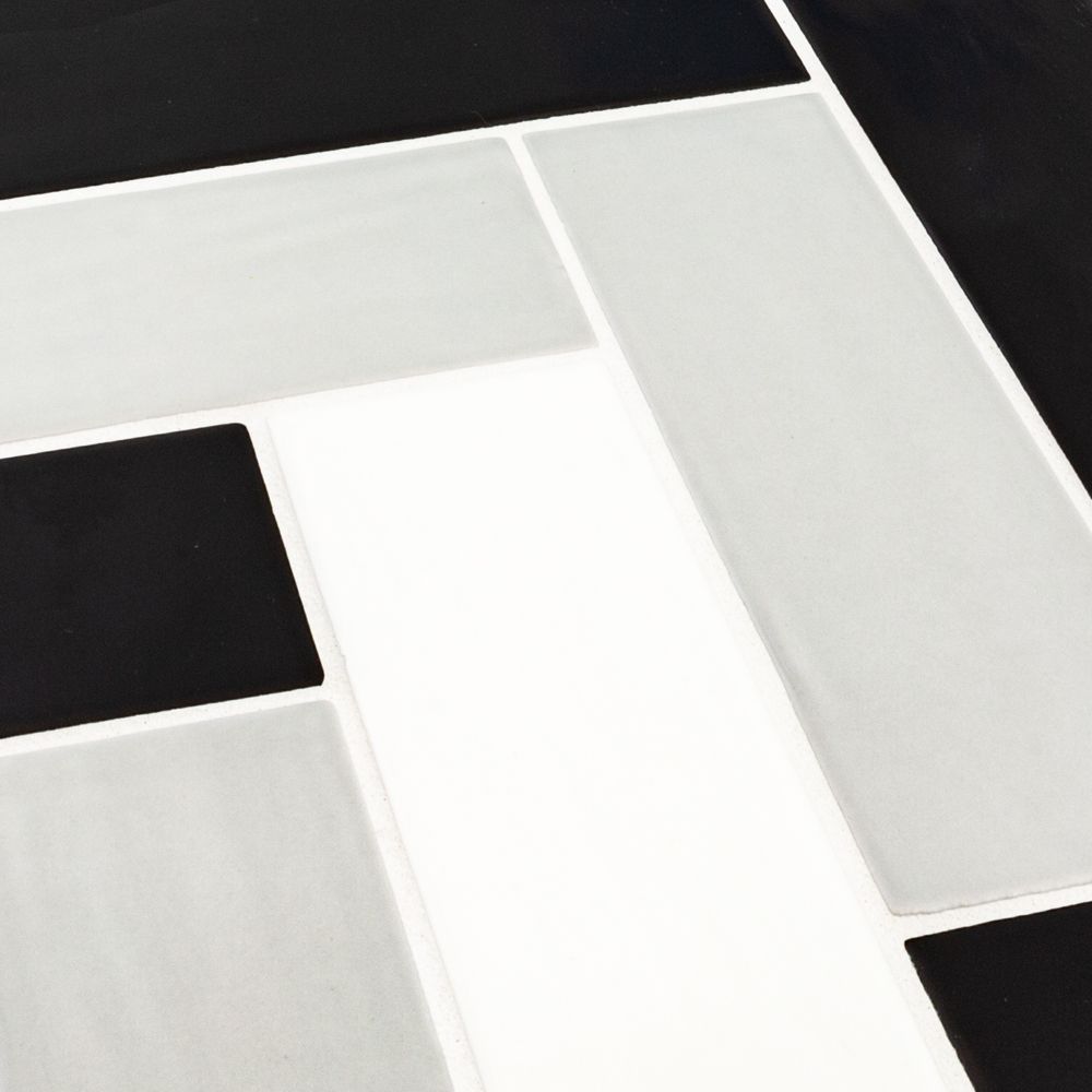 2.5" x 8" Brick Herringbone Mosaic 11.125" x 15.25" Multi/Specialty Straight Shot