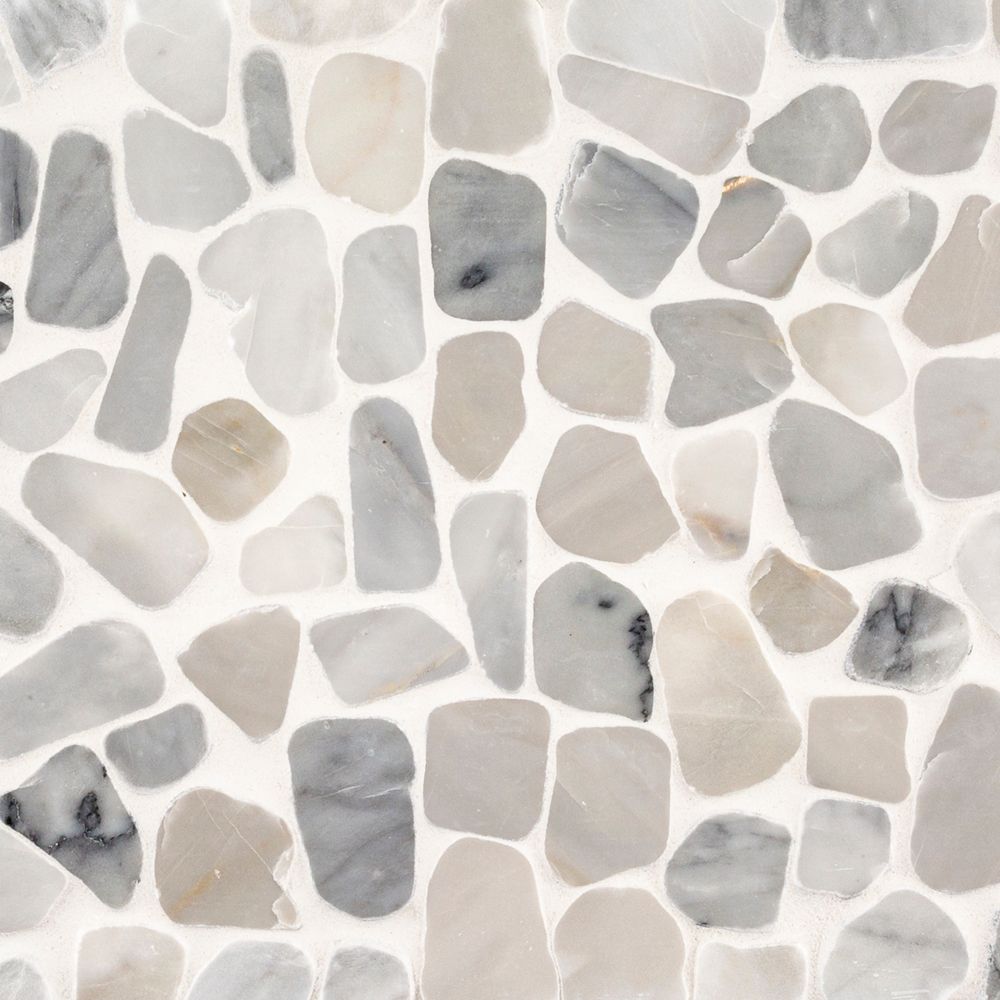 Pebble Harbor Mosaic 11.75" x 11.75" White Straight Shot