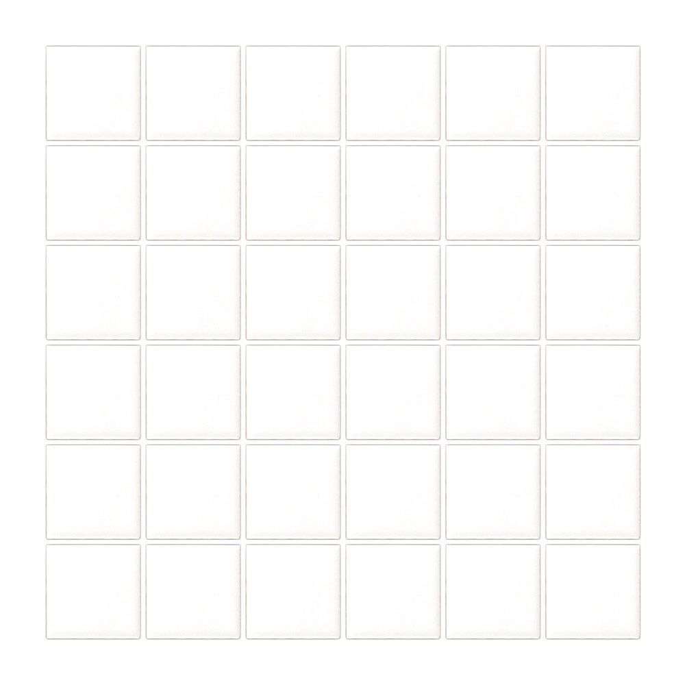 2" Square Mosaic 11.875" x 11.875" White Straight Shot