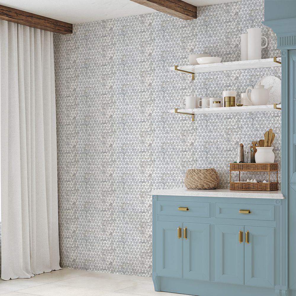 Gallery Mosaic 11.375" x 11.875" White Straight Shot