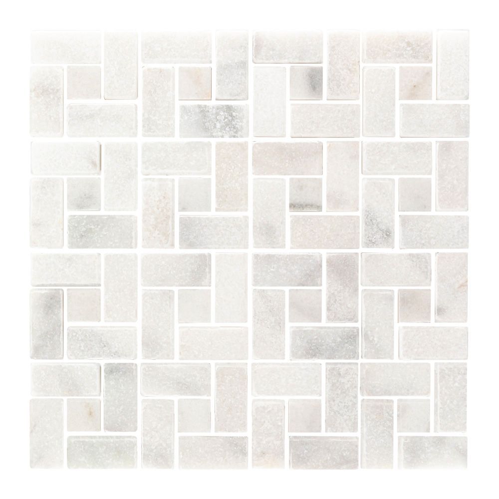 Heritage Mosaic 11.875" x 11.875" White Straight Shot
