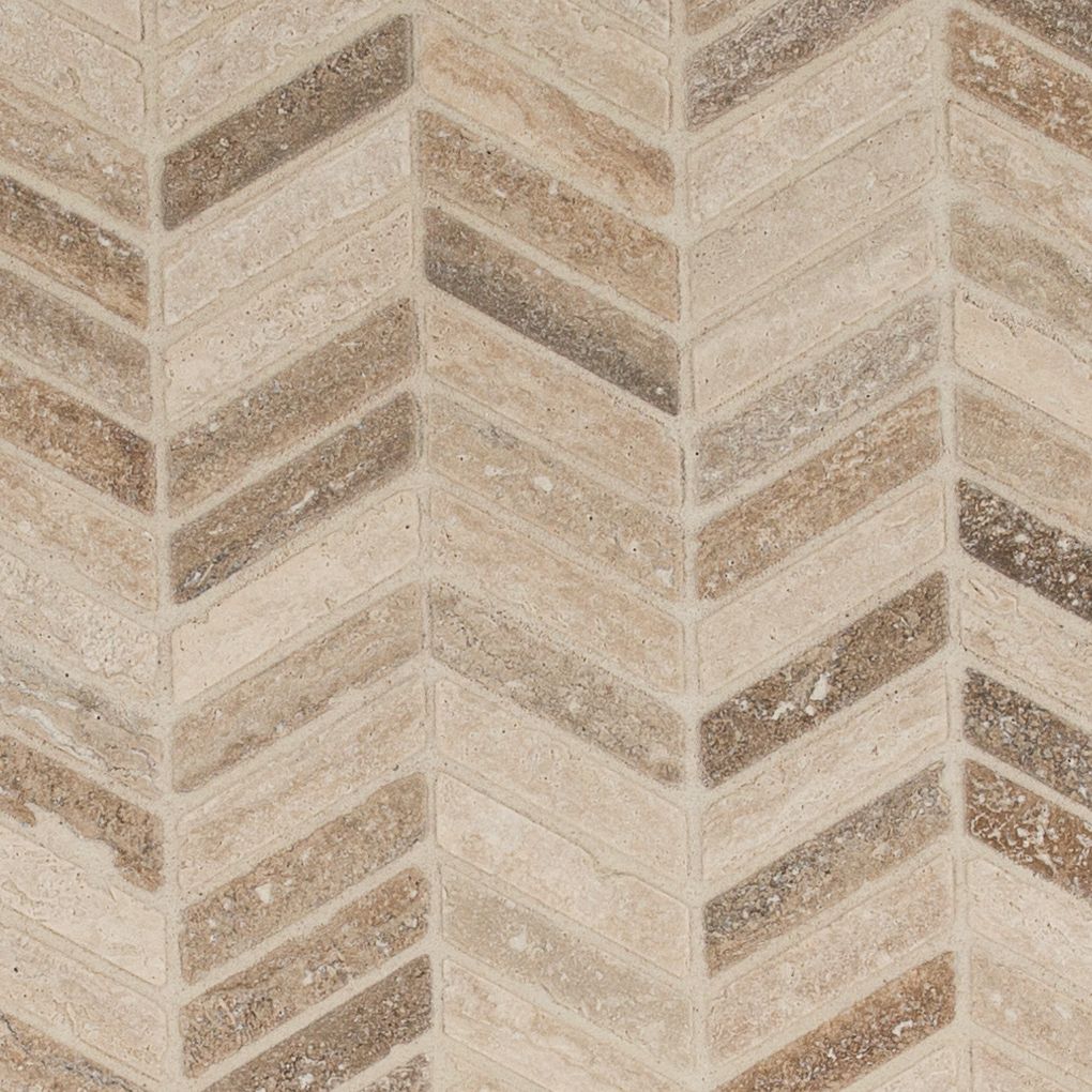 Chevron Mosaic 11.875" x 14.375" Taupe Straight Shot