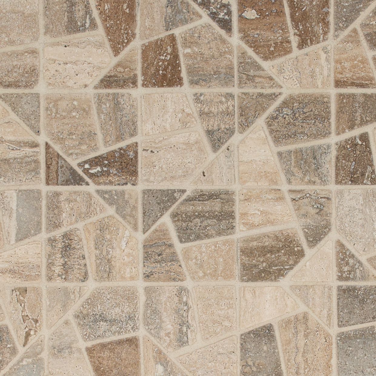 Terrain Mosaic 12.375" x 12.375" Taupe Straight Shot