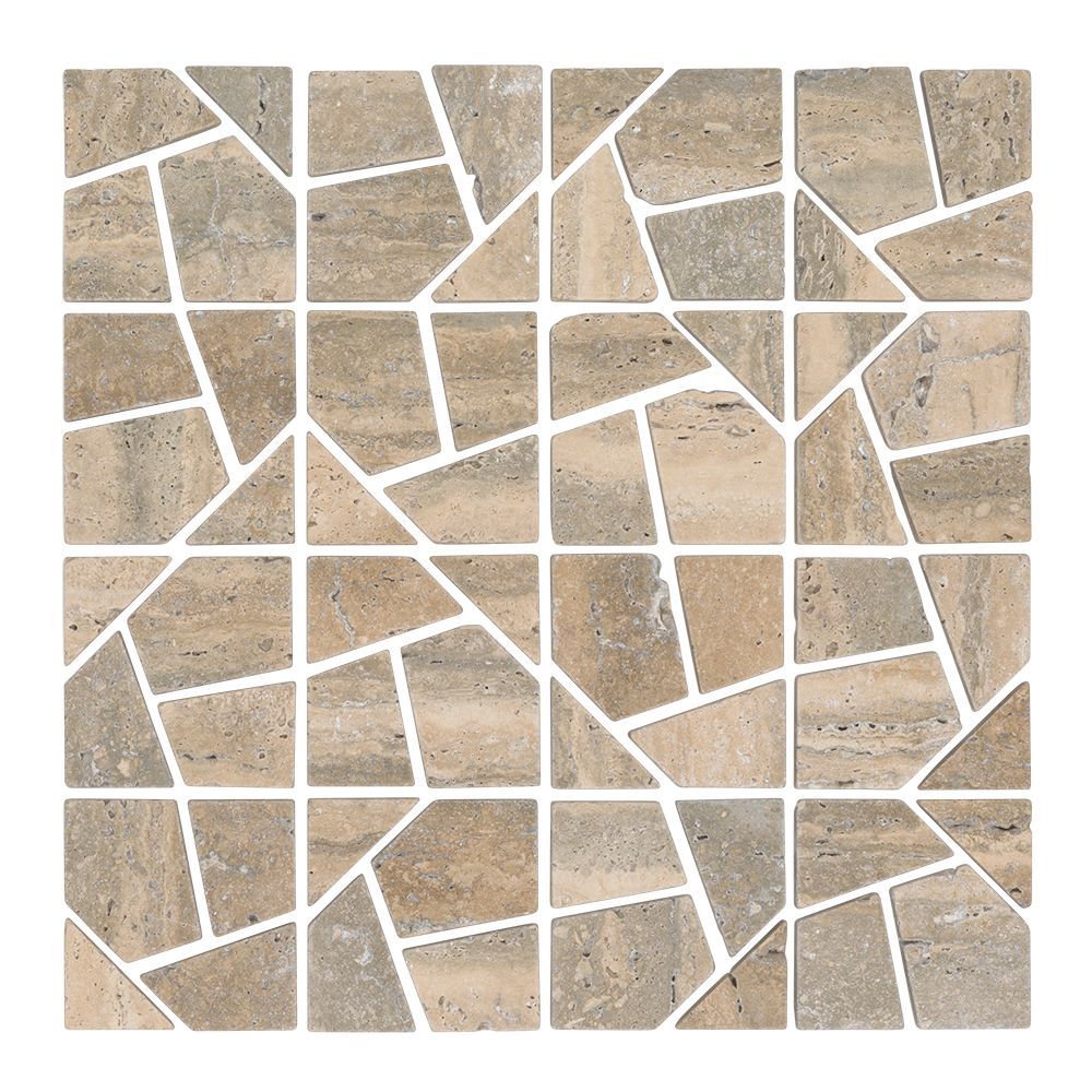 Terrain Mosaic 12.375" x 12.375" Taupe Straight Shot