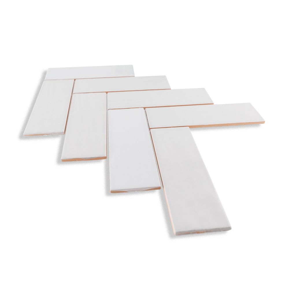 2.5" x 8" Brick Herringbone Mosaic 11.125" x 15.25"