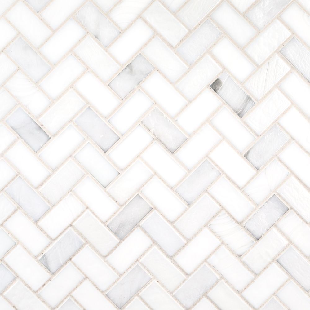 5/8" Herringbone Blend Mosaic 10.625" x 11"