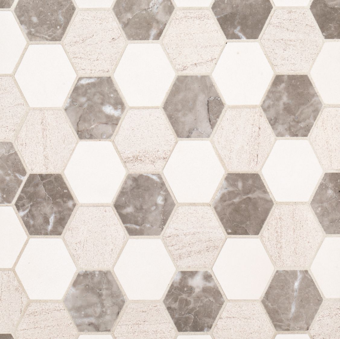 Hexagon Mixed Medley Mosaic 11" x 12.4375"