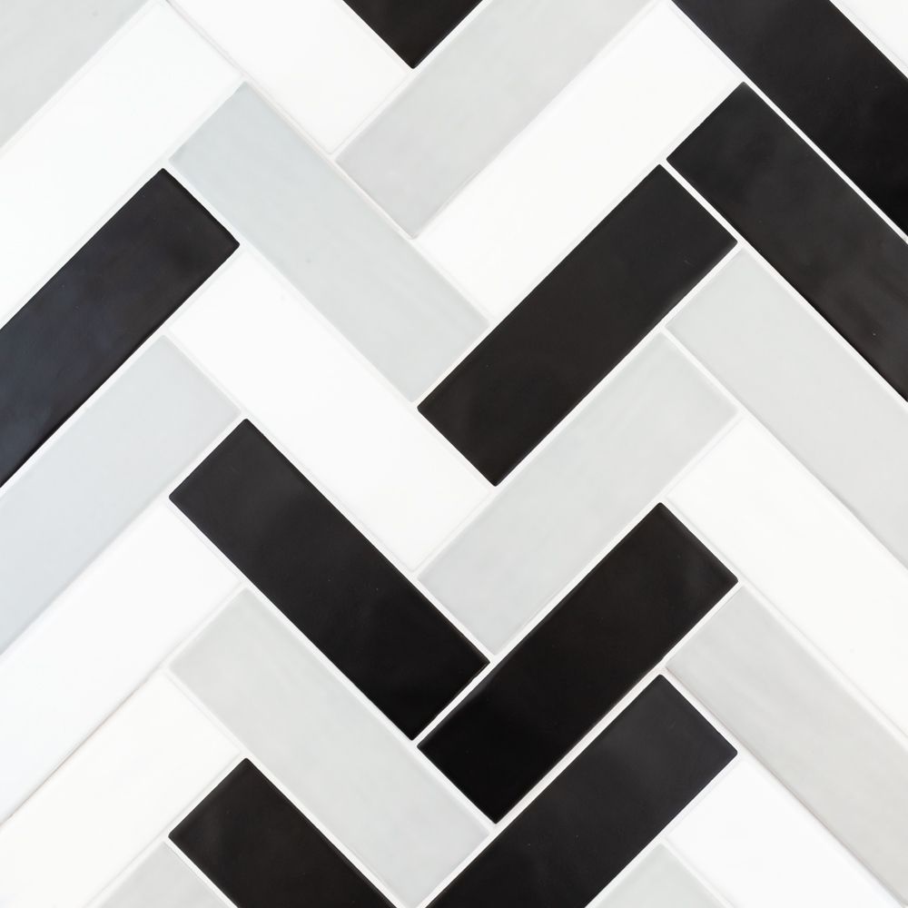 2.5" x 8" Brick Herringbone Mosaic 11.125" x 15.25"