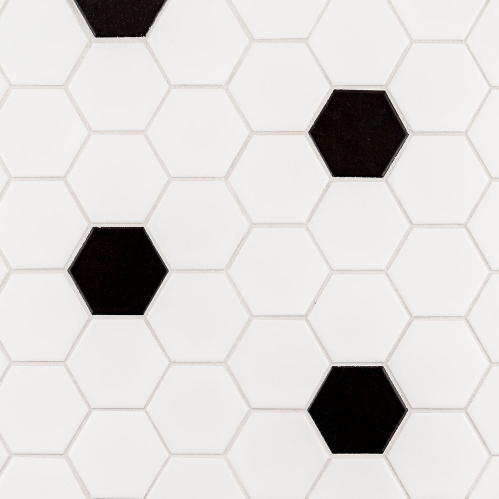 2" Hexagon Mosaic 10.75" x 12.375"
